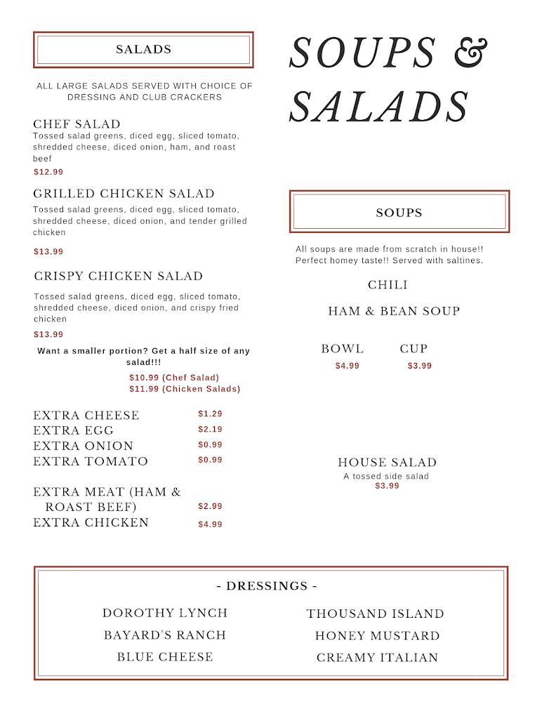 Bayard's Cafe Menu image 4